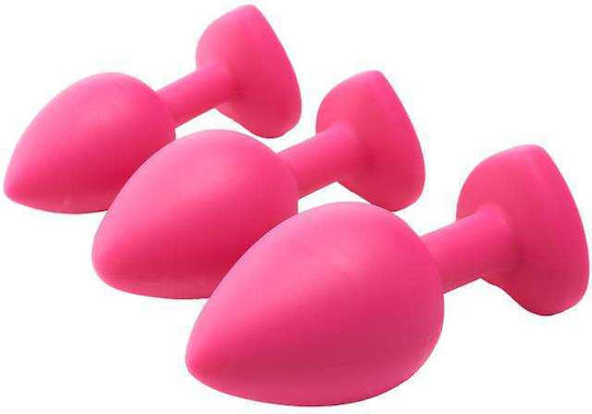 Dream Toys Flirts Jewel Πρωκτικές Σφήνες Σετ Ροζ Διάφανο 3τμχ