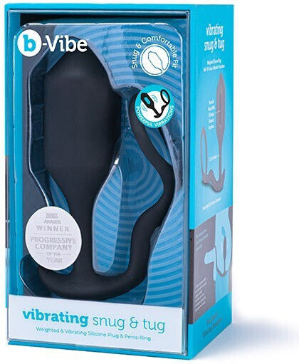 b-Vibe Vibrating Snug & Tug Πρωκτική Σφήνα με Δόνηση XLarge Μαύρη