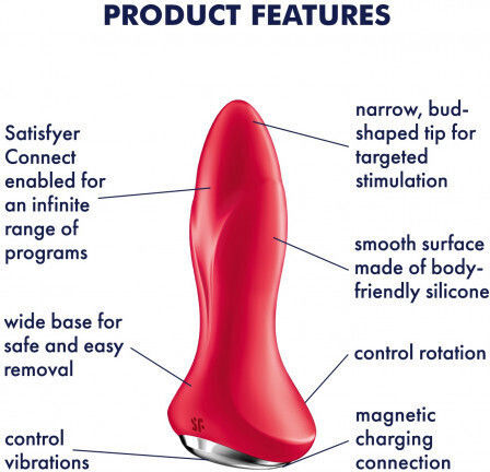 Satisfyer Rotator Plug 1 Dop Anal cu vibrație Roșie