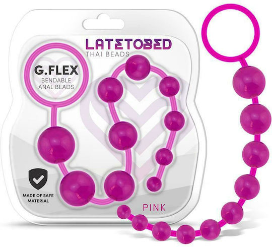 LateToBed G. Flex Анални мъниста Розов