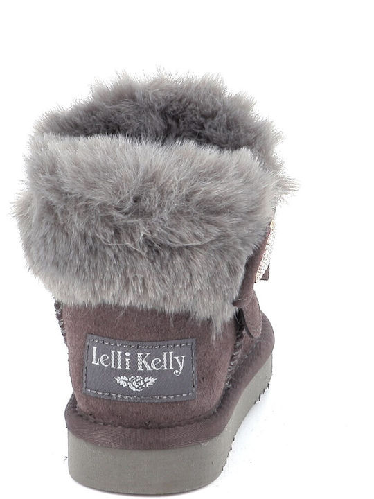 Olivia Ghete Copii din Suede cu Velcro Gri