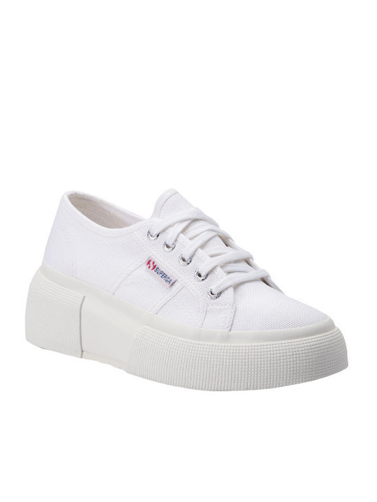 Superga Bubble Γυναικεία Flatforms Sneakers Λευκά