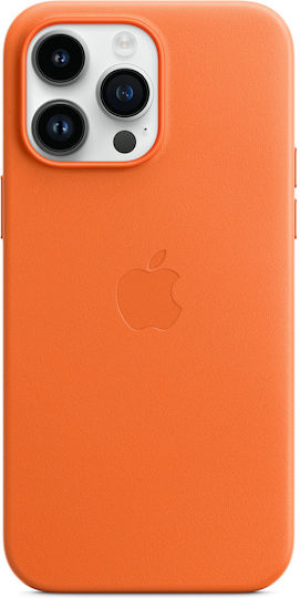 Apple Leather Case with MagSafe Back Cover Δερμάτινο Orange (iPhone 14 Pro Max)