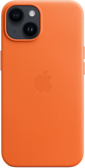 Apple Back Cover Leather Orange (iPhone 14)