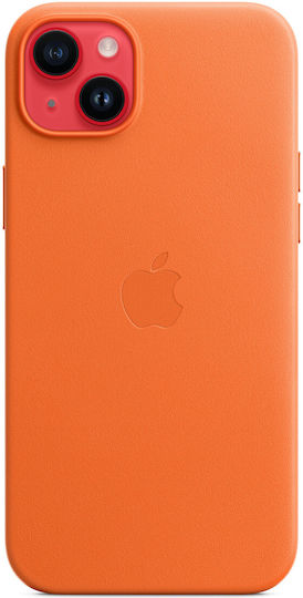 Apple Leather Case with MagSafe Back Cover Δερμάτινο Πορτοκαλί (iPhone 14 Plus)