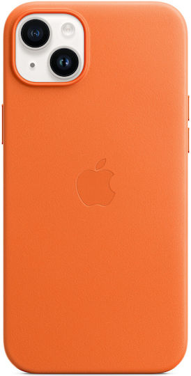 Apple Leather Case with MagSafe Back Cover Δερμάτινο Πορτοκαλί (iPhone 14 Plus)