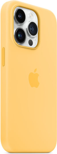 Apple Silicone Case with MagSafe Umschlag Rückseite Silikon Sunglow (iPhone 14 Pro)