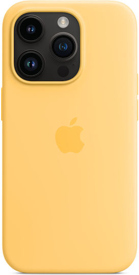 Apple Silicone Case with MagSafe Umschlag Rückseite Silikon Sunglow (iPhone 14 Pro)
