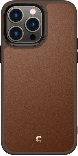 Spigen Cyrill Kajuk Mag Задна корица Изкуствена кожа / Силикон Кафяво седло (iPhone 14 Pro Max)