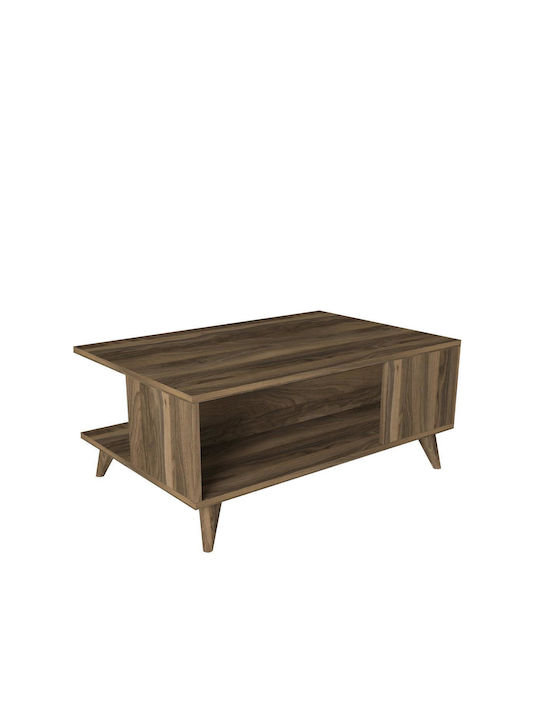 Rectangular Coffee Table Alonisos Wooden Brown L90xW60xH39cm.