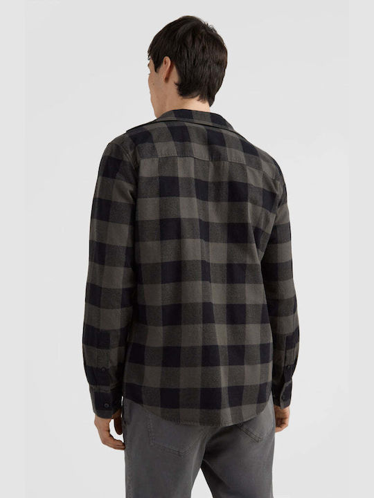 O'neill Men's Shirt Long Sleeve Flannel Checked Gray