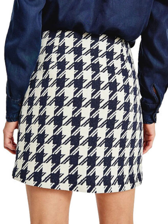 Tommy Hilfiger Denim High Waist Mini Skirt Checked in Blue color