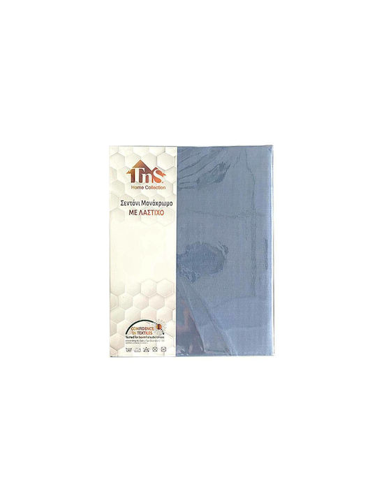 TnS Sheet for Single Bed with Elastic 100x200cm. Blue