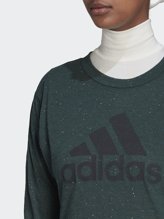 Women's Blouse Cotton Long Sleeve Shadow Green Mel