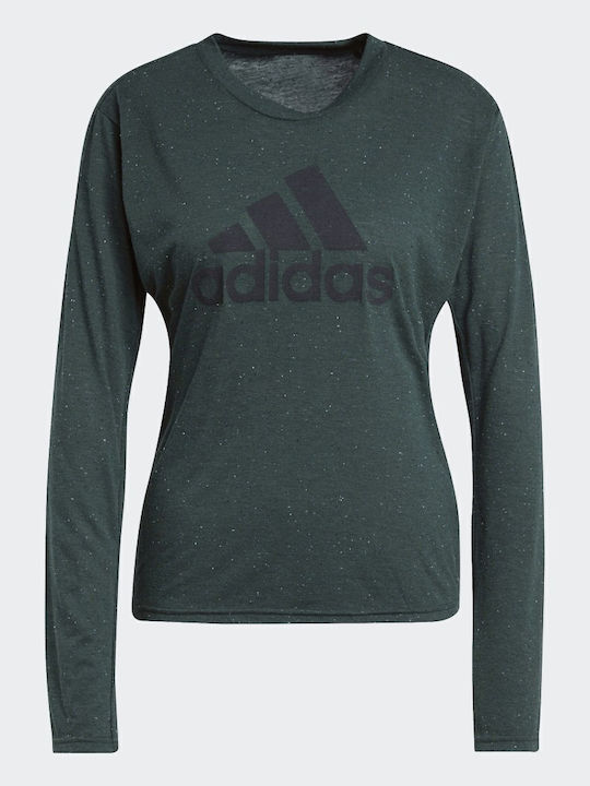 Women's Blouse Cotton Long Sleeve Shadow Green Mel