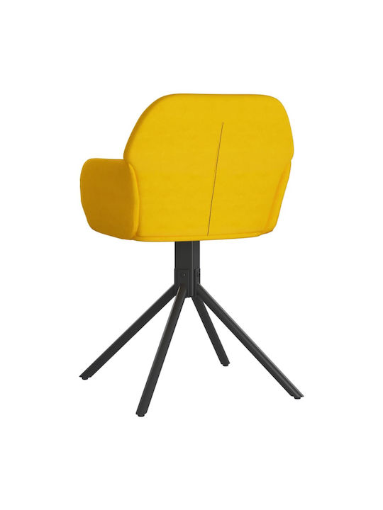 Dining Room Velvet Armchair Yellow 54x58.5x79.5cm 2pcs