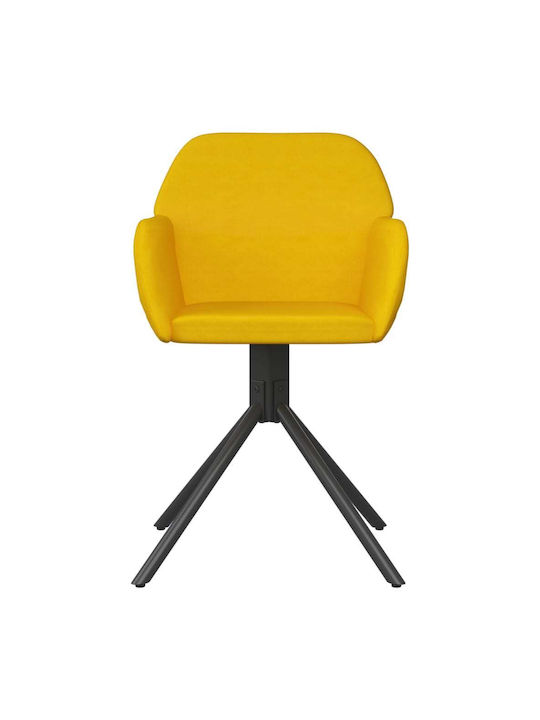 Dining Room Velvet Armchair Yellow 54x58.5x79.5cm 2pcs