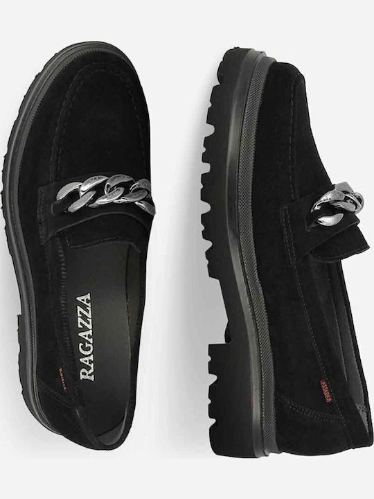 Women's Moccasins Black Suede