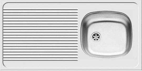 Pyramis International 1B 1D Επικαθήμενος Νεροχύτης Inox Σατινέ Μ100xΠ50cm Ασημί