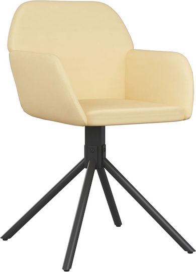 Dining Room Velvet Armchair Κρεμ 54x58.5x79.5cm 2pcs