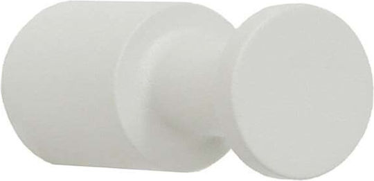 Pam & Co Άγκιστρο Μπάνιου Μονό με Αυτοκόλλητο ​2.2x5cm Λευκό