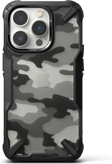 Ringke Fusion X Back Cover Plastic / Silicone Camo Black (iPhone 14 Pro)