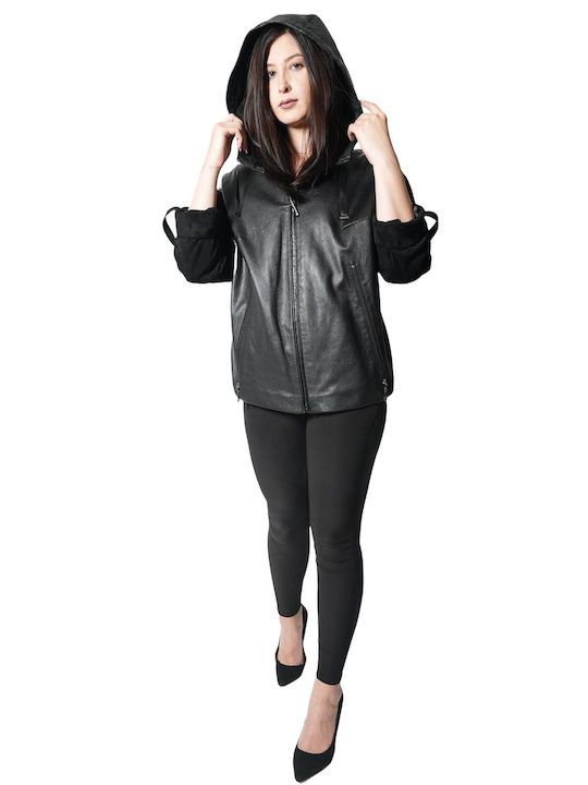 9905 WOMEN'S LEATHER JACKET BLACK