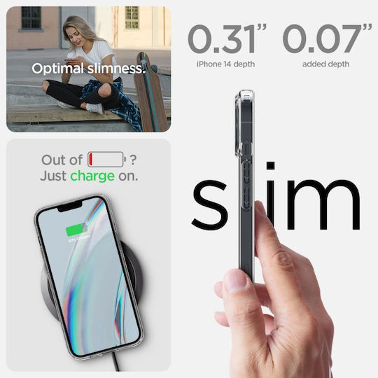Spigen Crystal Pack Umschlag Rückseite Silikon 0.2mm Set mit Glas Transparent (iPhone 14 Plus)