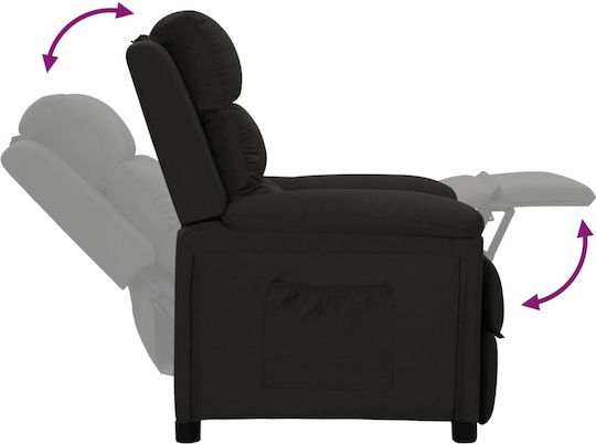 Fotoliu Relax cu Puf Negru 74x92x101.5cm
