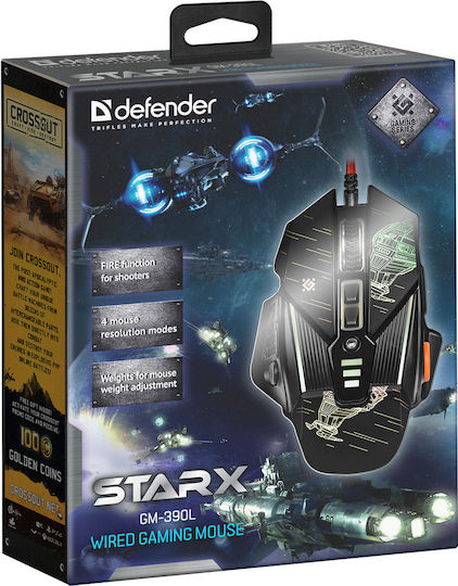 Defender sTarx GM-390L RGB Gaming Mouse 7200 DPI Negru