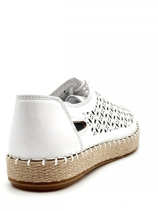 Lederne Damen Espadrilles in Weiß Farbe