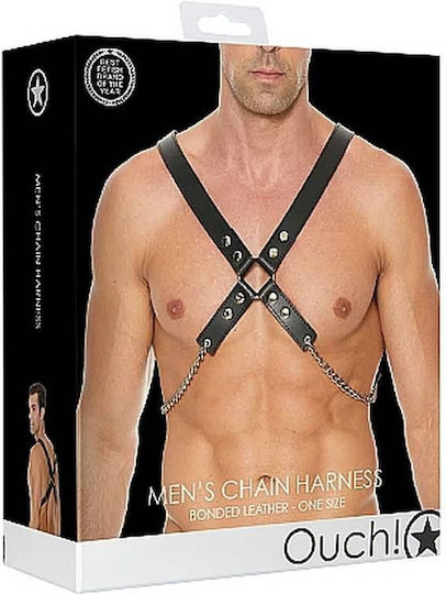 Shots Ouch Men's Chain Harness Black