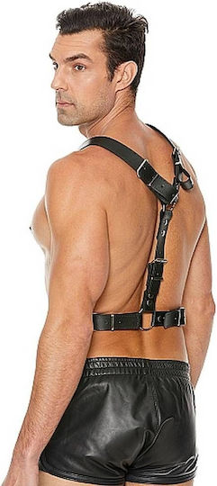 Shots Ouch Twisted Bit Leather Harness Black