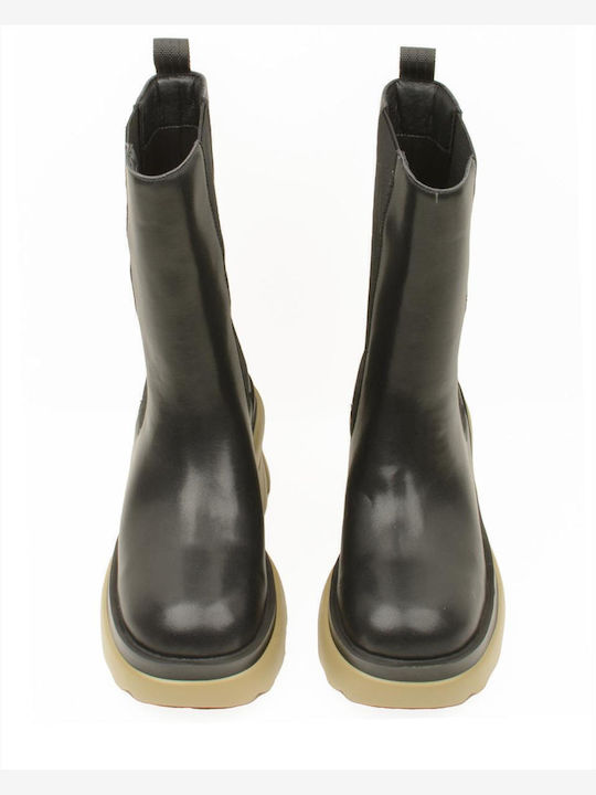 Serene Leather Women's Chelsea Boots with Medium Heel Black