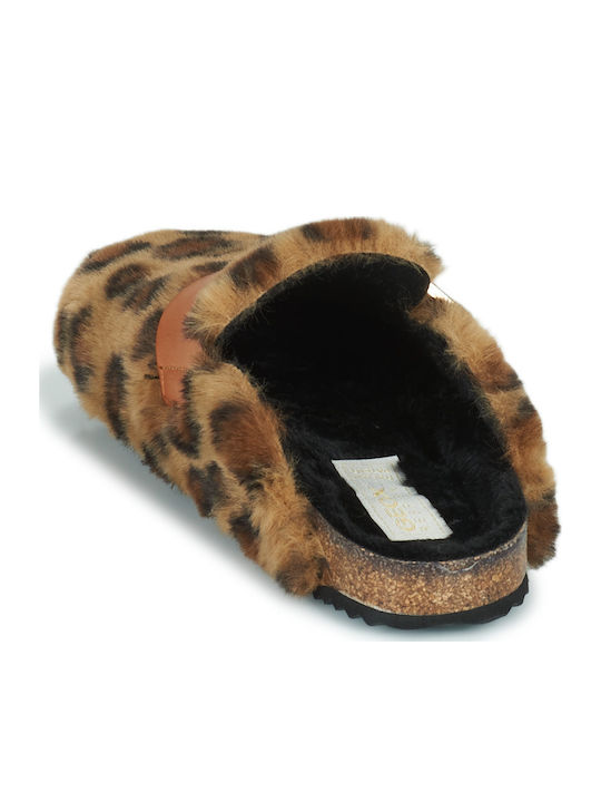Brionia Winter Women's Slippers with Fur Brown