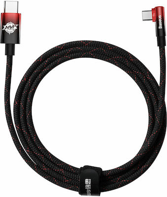 Baseus MVP Elbow Angle (90°) / Braided USB 2.0 Cable USB-C male - USB-C male 100W Black 2m (CAVP000720)