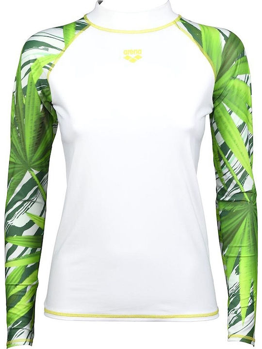 Arena Rash Vest Allover Women's Long Sleeve Sun Protection Shirt White