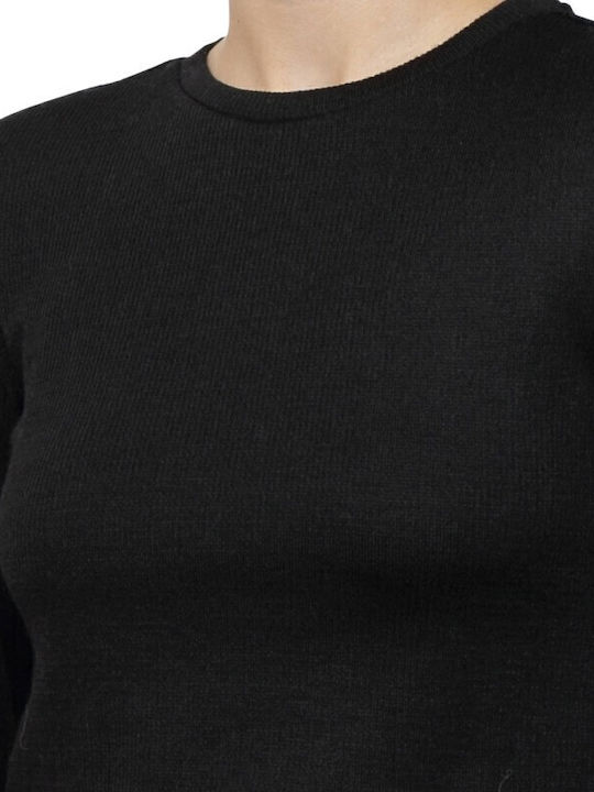 Γυναικείο Crop Top Μακρυμάνικο Μαύρο