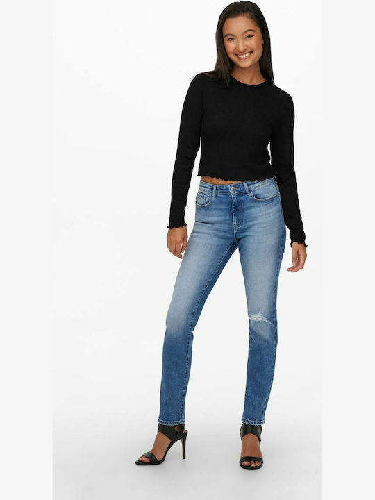 Γυναικείο Crop Top Μακρυμάνικο Μαύρο