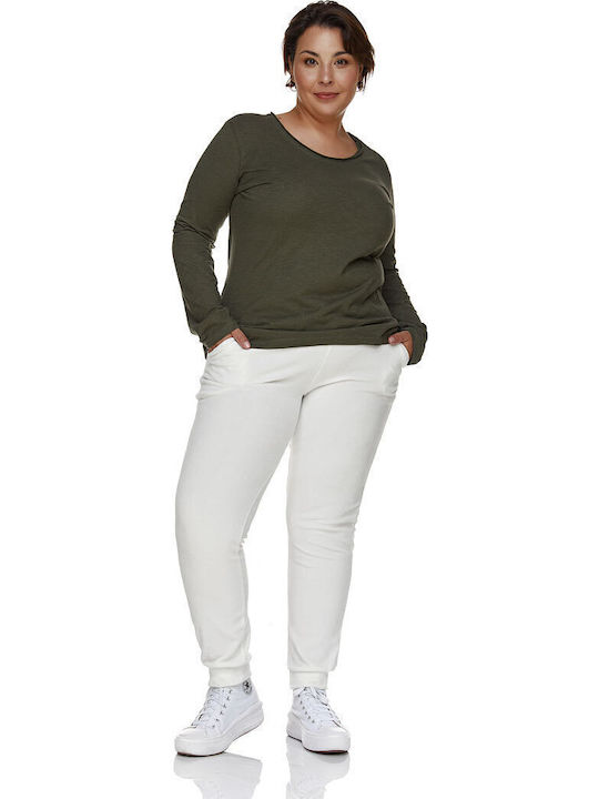Women's Blouse Cotton Long Sleeve Khaki