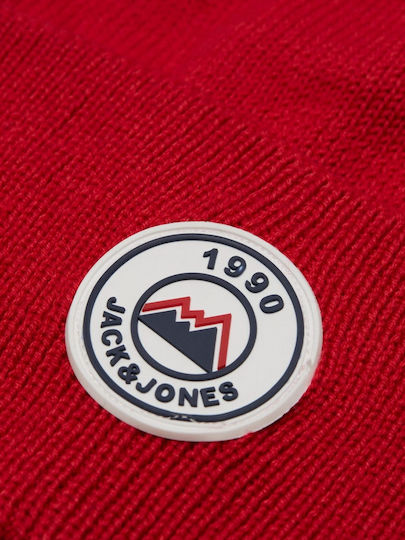 Beanie Beanie with Rib Knit in Red color