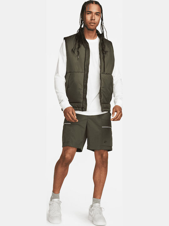Sleeveless Jacket Puffer Khaki
