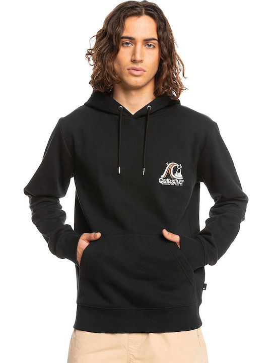 Rolling Circle Sweatshirt with Hood Black
