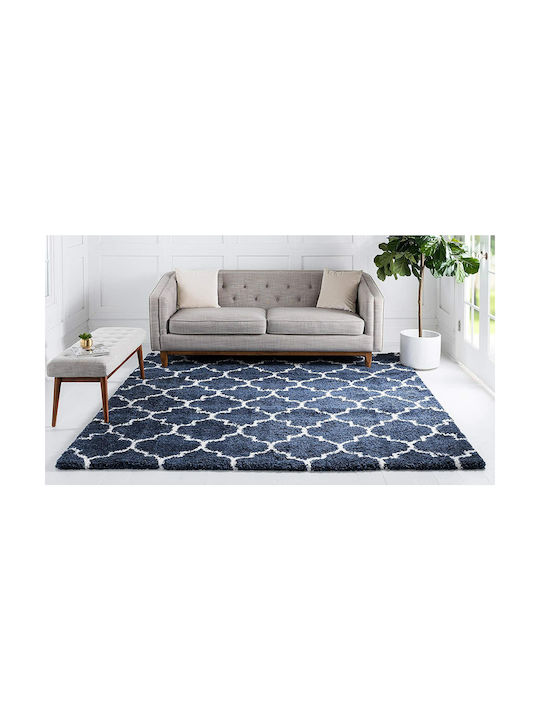 Saray Home Moroccan Woven Teppich Rechteckig Zottelig Blue / Ivory