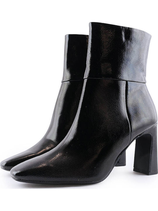 Stiefeletten Damen aus Lackleder Schwarz