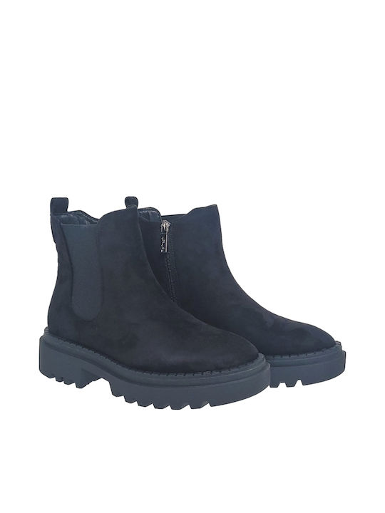 Refresh Wildleder Damen Chelsea Stiefeletten Schwarz