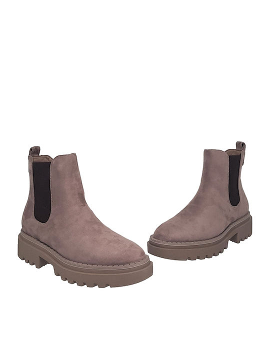 Suede Γυναικεία Chelsea Μποτάκια Taupe