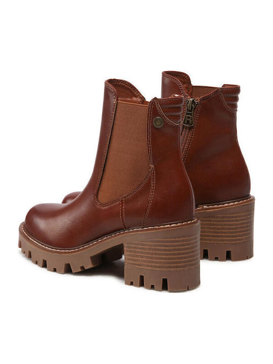 Women's Ankle Boots with Medium Heel Camel