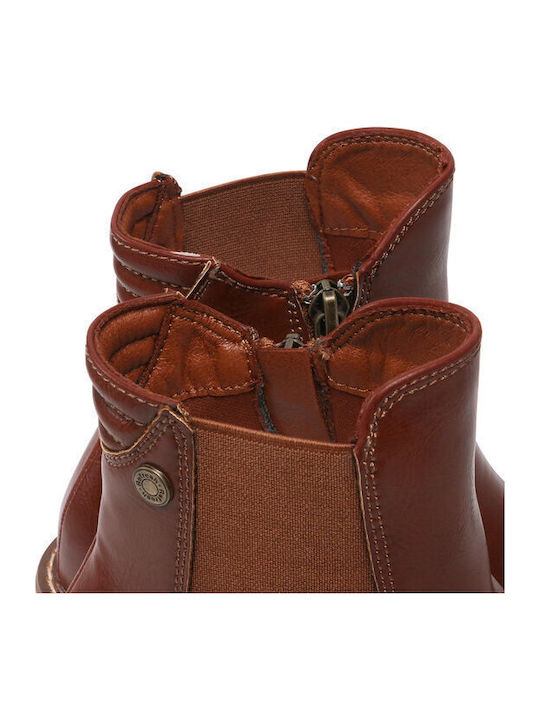 Women's Ankle Boots with Medium Heel Camel