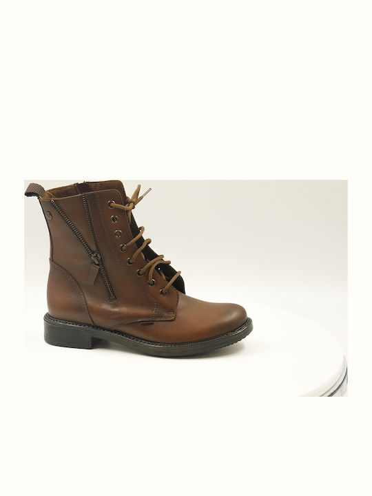Leather Women's Ankle Boots Tabac Brown